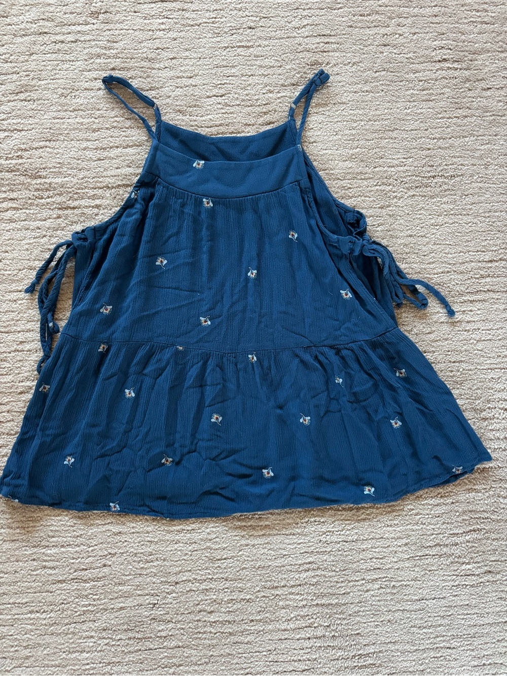 Women’s Blue with white flowers Sleeveless Summer Top